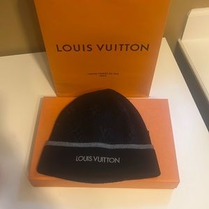 Louis Vuitton Black Monogram Beanie